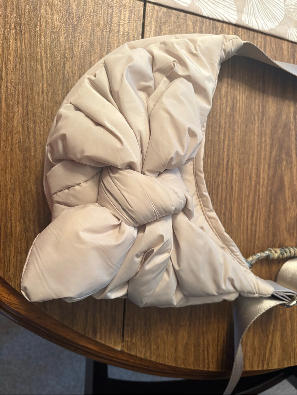 Dolce Vita Knot-Front Puffer in Light Taupe